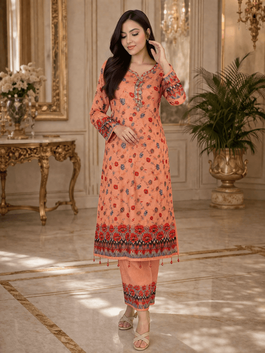 Zarina Bana Dora Swiss Lawn 2 Piece Stitched Suit - Seemasejee