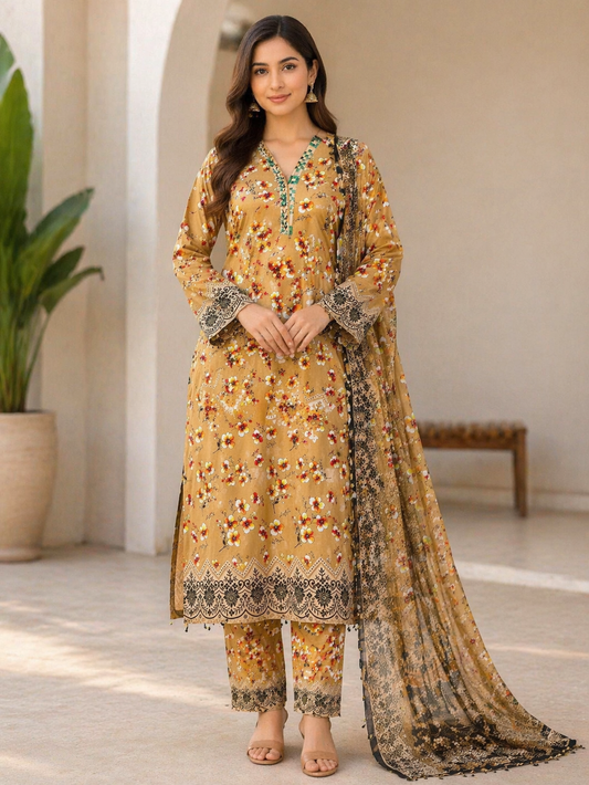 Saira – Premium 3 Piece Stitched Suit