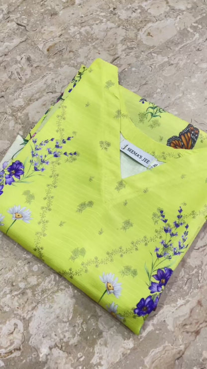 Lime Blossom – Premium 3 Piece Printed Lawn Suit